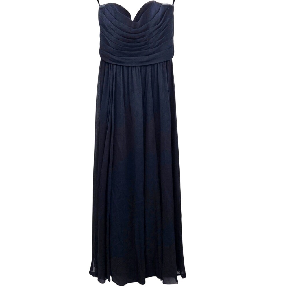 Angelina Faccenda Strapless Deep Blue Bridesmaid Dress Evening Gown Size‎ 6*